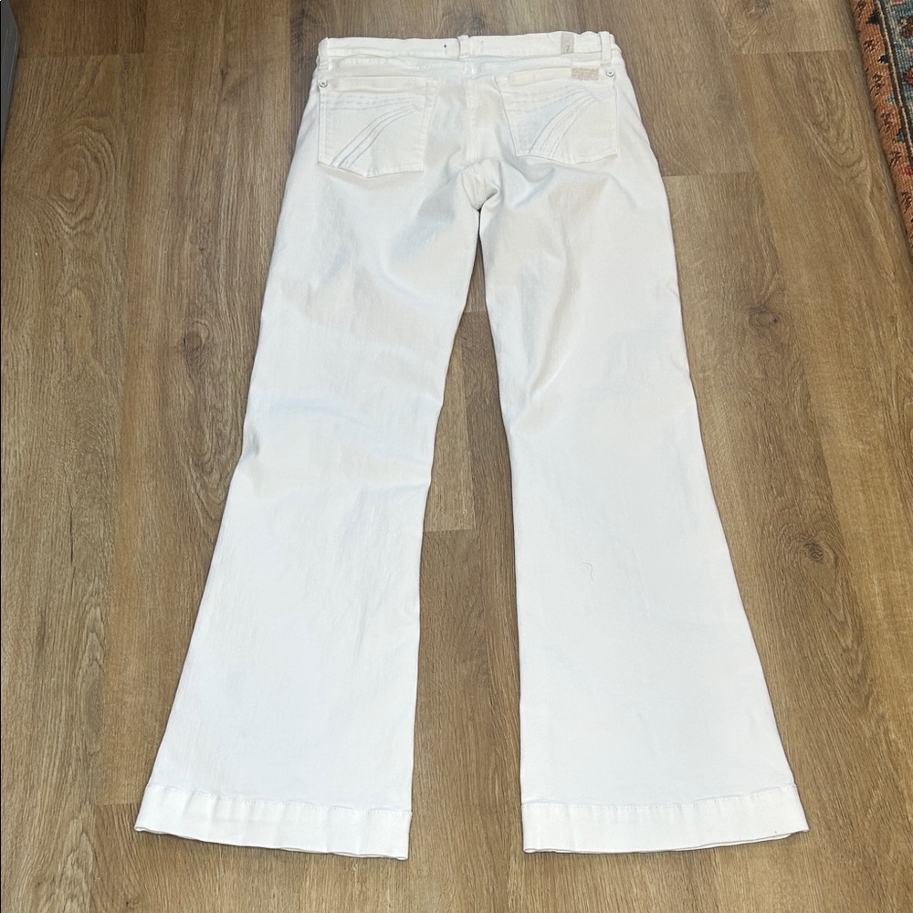 Women's White Flared Jeans - Picture 7 of 10
